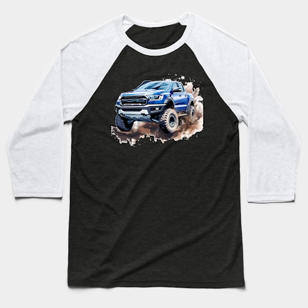 Ranger Raptor Off-road Blue Baseball T-Shirt by SynchroDesign